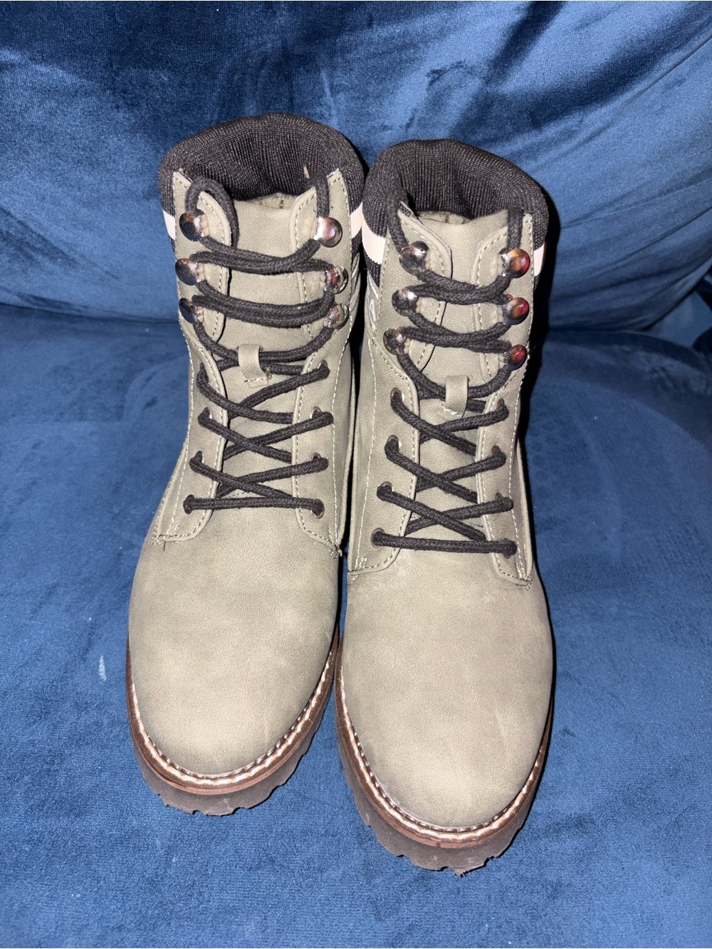 Women’s Nautica Olive Lace-Up Combat Boots